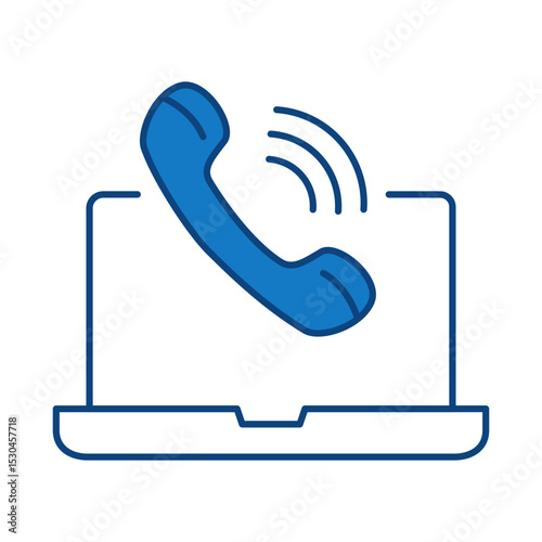Laptop Blue Line Editable Stroke Icon. PC, Computer Functions, Settings, Technology, Security, Shopping, Wallet, Marketing, Promotion, Communication Collection Vector Illustration.