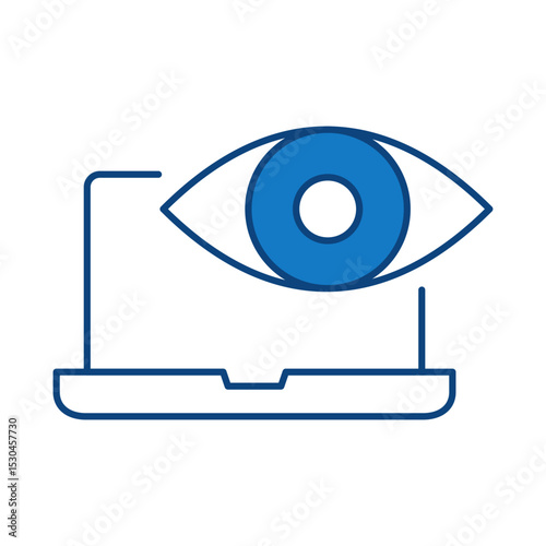 Laptop Blue Line Editable Stroke Icon. PC, Computer Functions, Settings, Technology, Security, Shopping, Wallet, Marketing, Promotion, Communication Collection Vector Illustration.