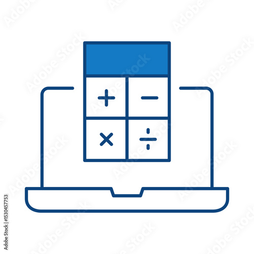 Laptop Blue Line Editable Stroke Icon. PC, Computer Functions, Settings, Technology, Security, Shopping, Wallet, Marketing, Promotion, Communication Collection Vector Illustration.