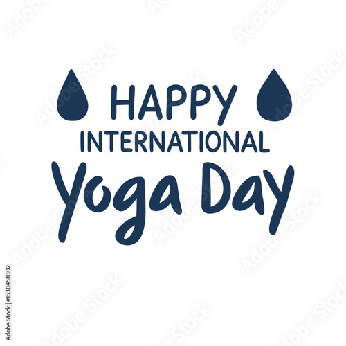 Happy international yoga day greeting card