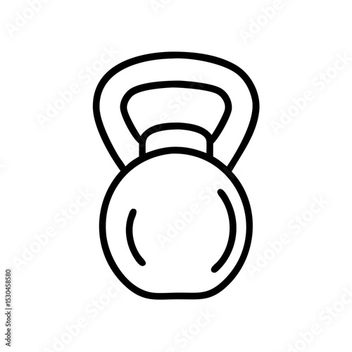 Kettlebell icon in black outline style for strength training