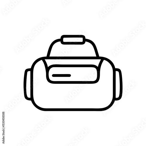 Gym bag icon in black outline style for fitness and travel