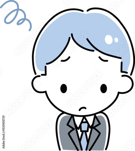 落ち込むスーツ姿の男性eps