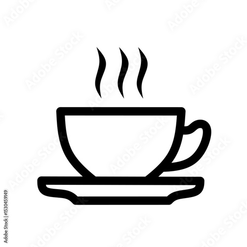 hot coffee icon vector on white background