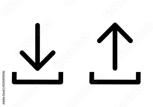 Download and upload icon vector on white background