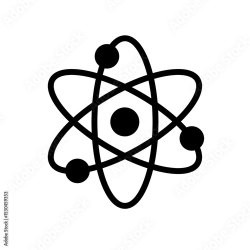 atom symbol vector on white background
