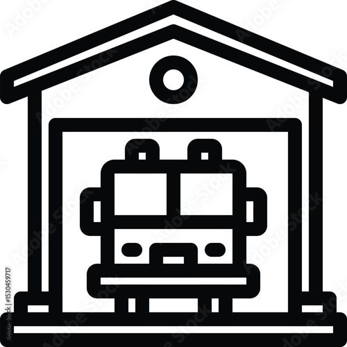 Fire station vector icon