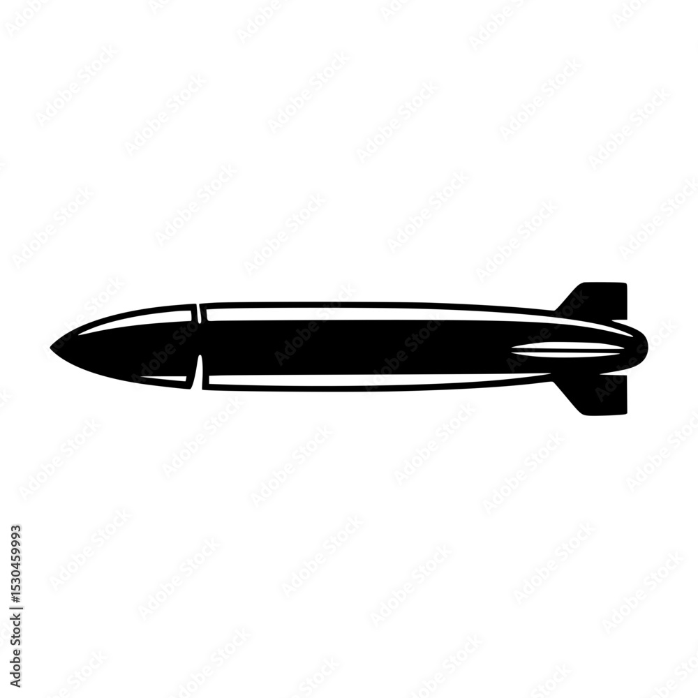 Obraz premium Vintage Zeppelin Illustration - Black Silhouette