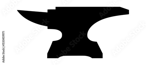 Black Anvil Silhouette on White Background