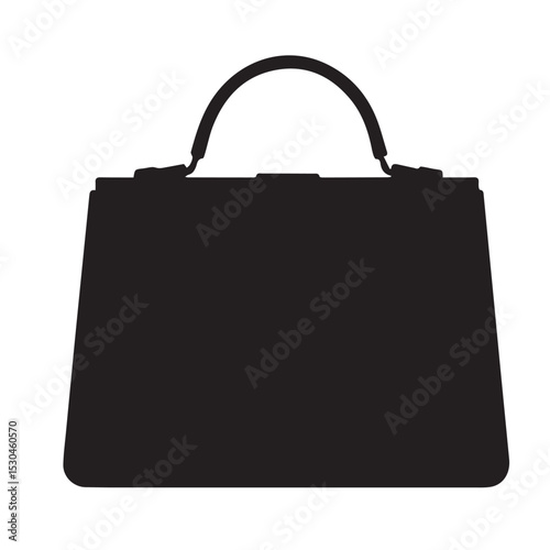 Black silhouette of a classic top handle handbag