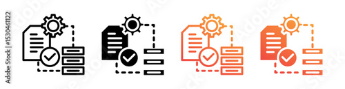 Process Multiple Style Icon Set Vector 