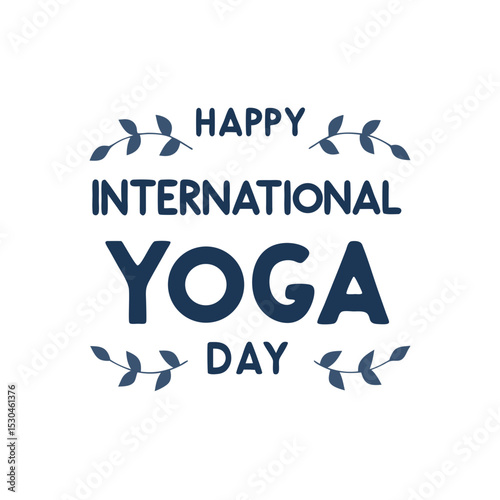 Happy international yoga day greeting card