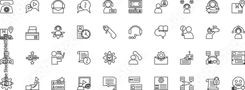customer service outline icon pack