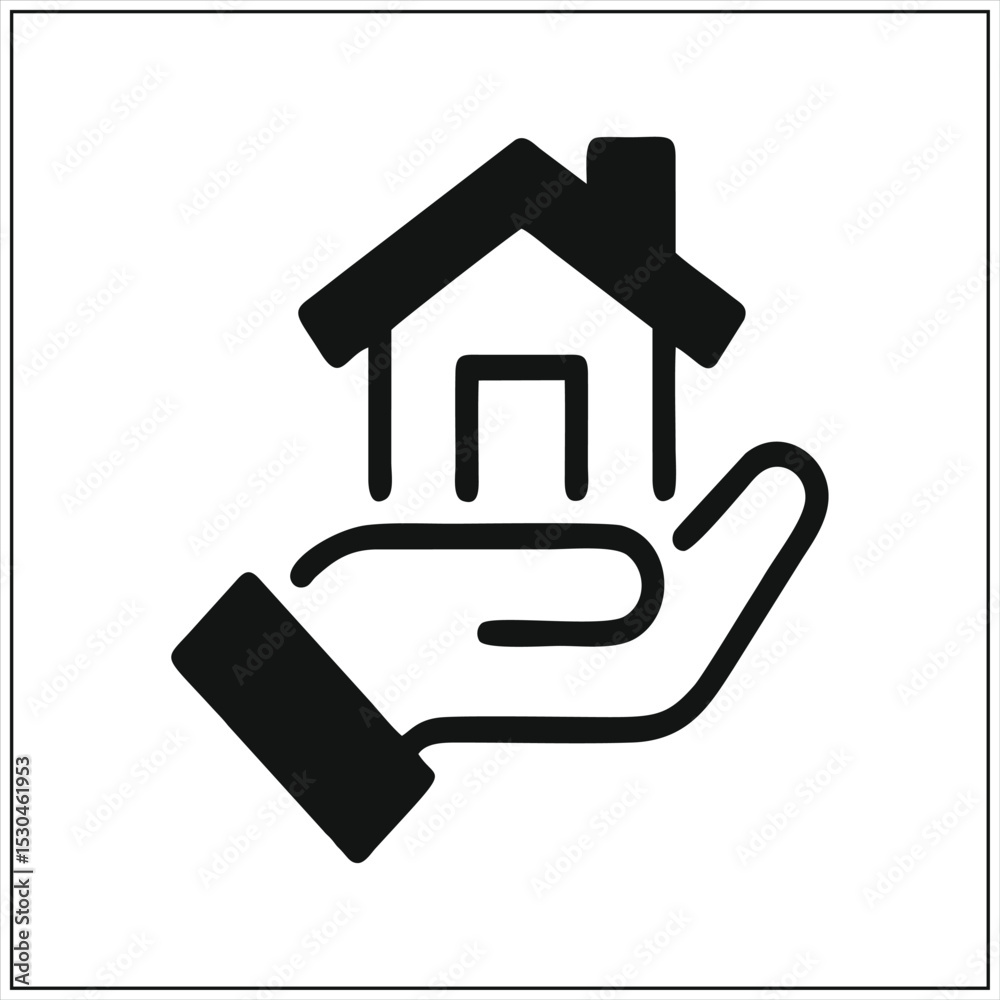 Home loan symbol Silhouette Icon Home loan symbol Silhouette Icon