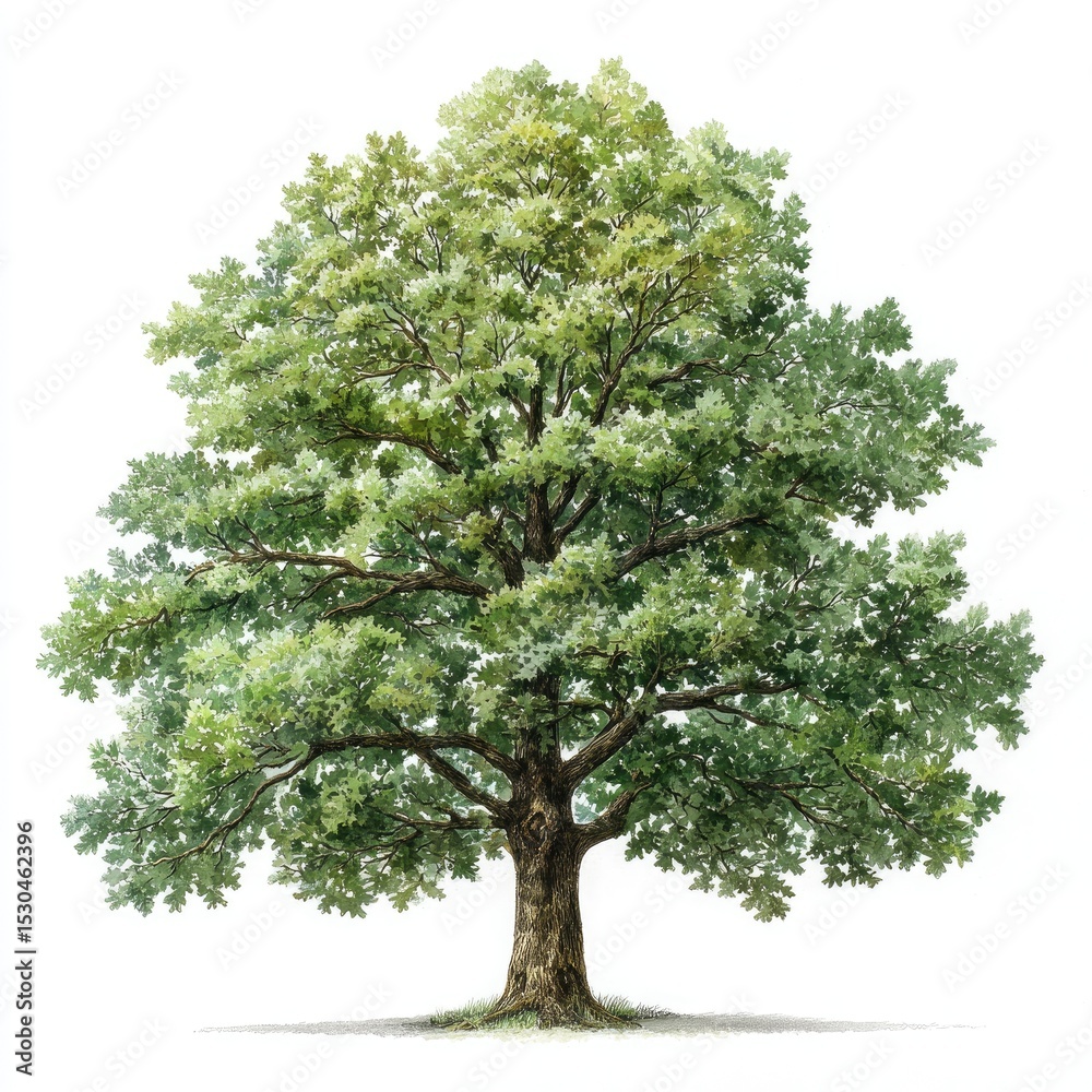 Fototapeta premium Lush green tree, full canopy