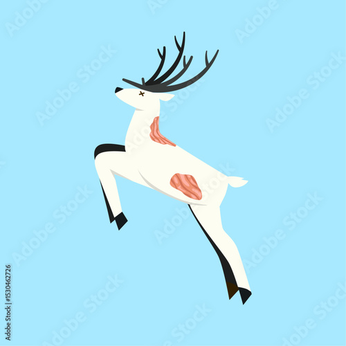 White Reindeer Carcass – Wildlife and Environmental Illustration