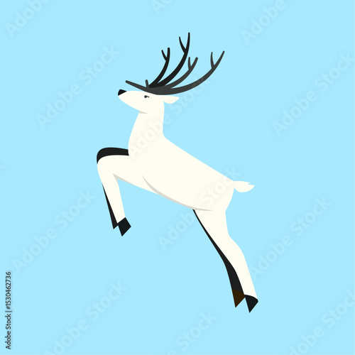 Elegant White Reindeer – Minimal and Edgy Style