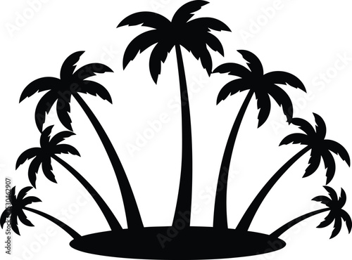 Palm Tree Mandala Art with Island Silhouette for Tropical Designs