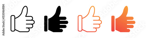 Like Multiple Style Icon Set Vector 