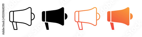 Speaker Multiple Style Icon Set Vector 