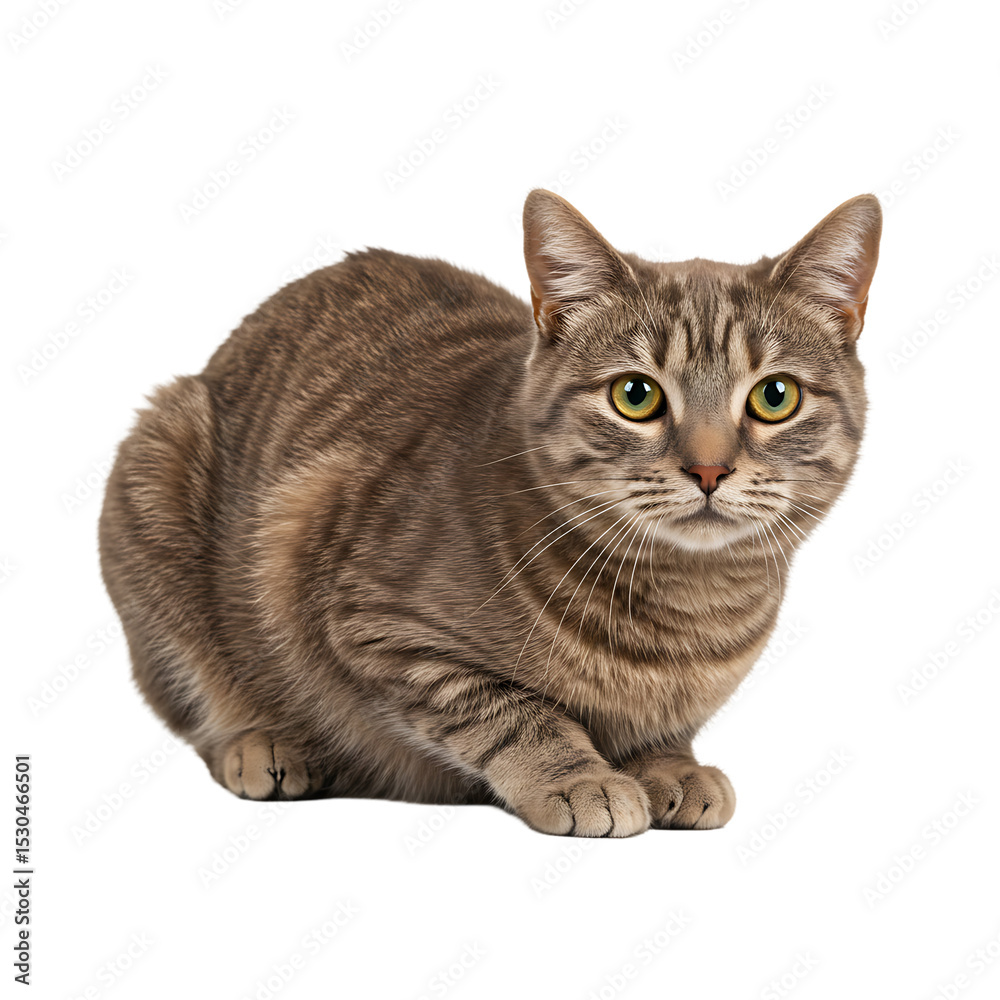 Obraz premium Brown Tabby Cat: Pet Photography, Domestic Feline, Animal Portrait, Close-Up
