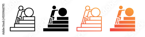 Struggle Multiple Style Icon Set Vector 