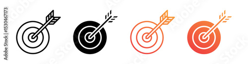 Goal Multiple Style Icon Set Vector 