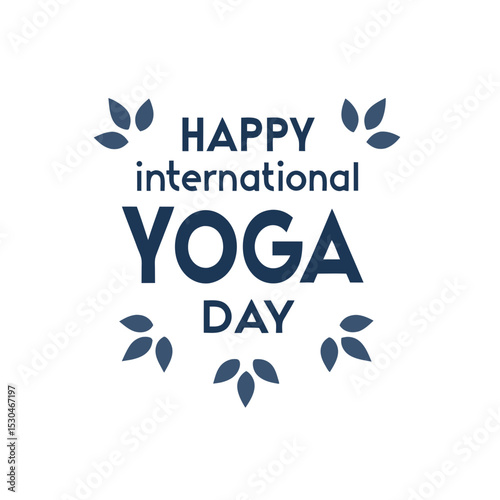Happy international yoga day text graphic