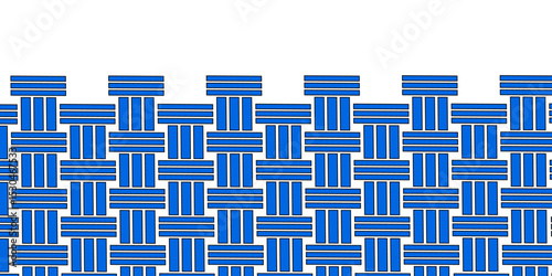 Weave Pattern Showing Repetition Useful as Background. Minimal line Seamless geometric pattern with shapes. Decoration and maze ornament square wall tile. colorful rattan weave texture background.