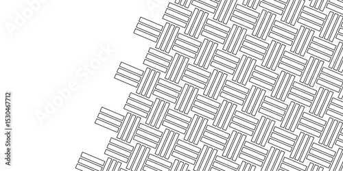 Weave Pattern Showing Repetition Useful as Background. Minimal line Seamless geometric pattern with shapes. Decoration and maze ornament square wall tile. colorful rattan weave texture background.