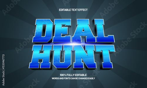 deal hunt editable text effect with a sale and discount text style
