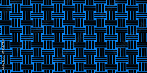 Weave Pattern Showing Repetition Useful as Background. Minimal line Seamless geometric pattern with shapes. Decoration and maze ornament square wall tile. colorful rattan weave texture background.