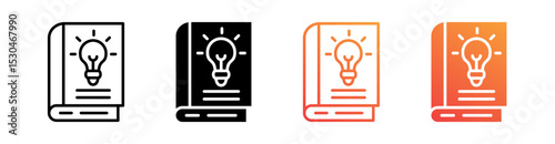 Knowledge Multiple Style Icon Set Vector 