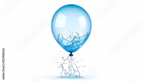 Water balloon burst illustration symbolizing refreshing liquidity and dynamic motion