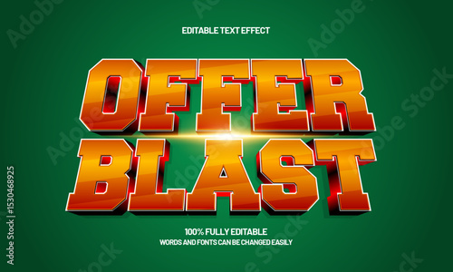 offer blast editable text effect with a sale and discount text style