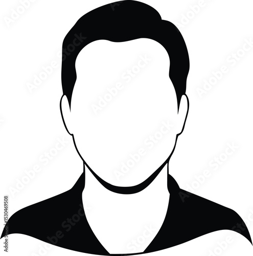 Abstract Avatar: A minimalist, two-tone graphic illustrates a faceless avatar, perfectly suited for symbolizing a user, profile picture, or representing the concept of anonymity and identity.