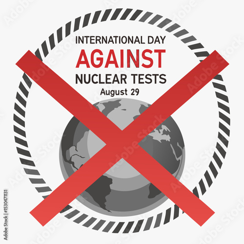 International Day Against Nuclear Tests Illustration with a Cat Promoting Peace and Disarmament Awareness