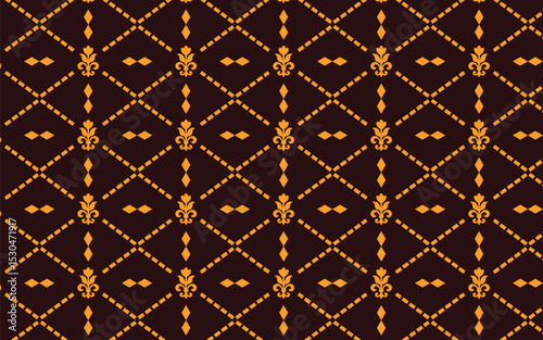 Fleur De Lis Pattern On Dark Background.
