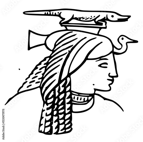 Line Drawing Of Ancient Egypt Hieroglyph