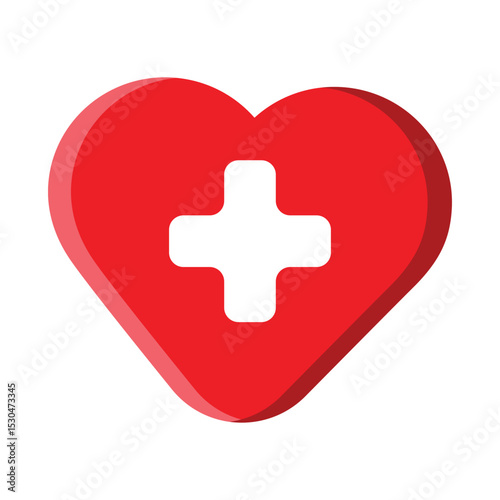 A love symbol with red heart