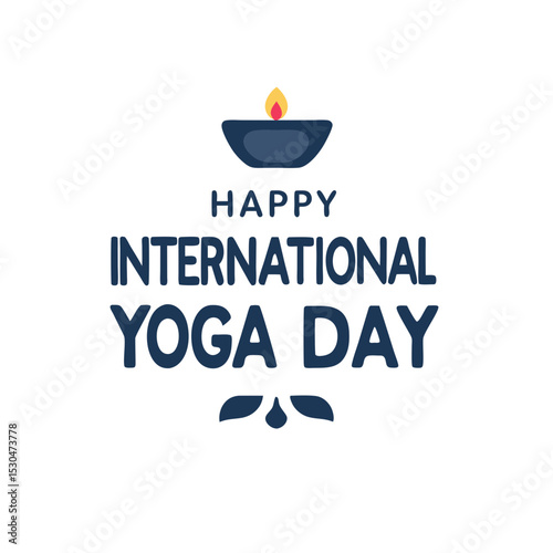 Happy international yoga day greeting card