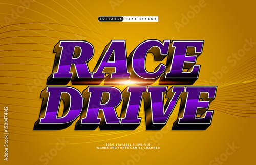 race drive editable text effect with a race and speed text effect