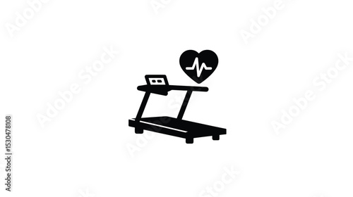 Cardio Workout: Treadmill Icon Representing Fitness and Heart Health