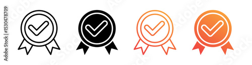 Validity Multiple Style Icon Set Vector 