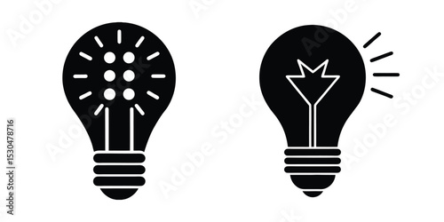 Light Bulb With Domino Line Symbolizing Cause And Effect Isolated on White Background