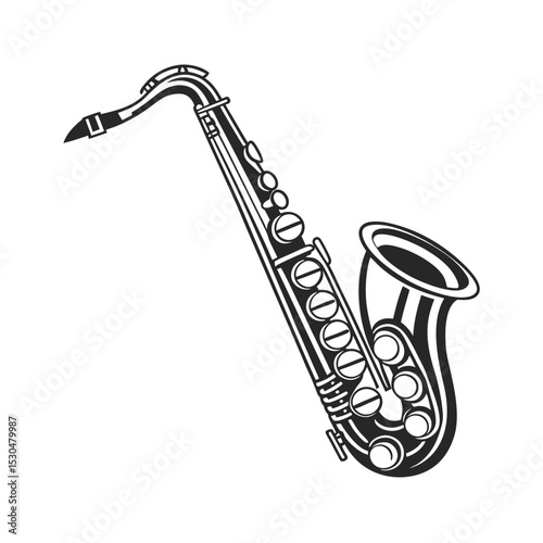 Banjo musical instrument in monochrome style isolated on white background vector illustration. Banjo, stringed acoustic wooden banjo. banjo icon silhouette vector art illustration.