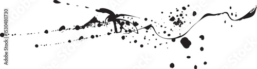 墨絵・飛び散り・飛沫・墨汁の和風エフェクトイラスト素材