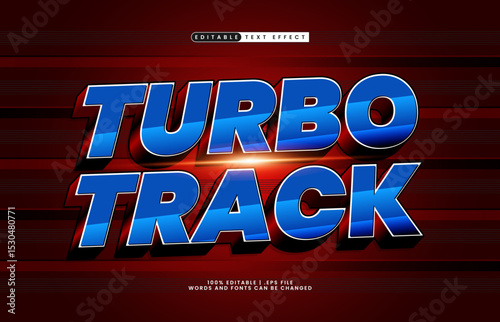 turbo track editable text effect with a race and speed text effect