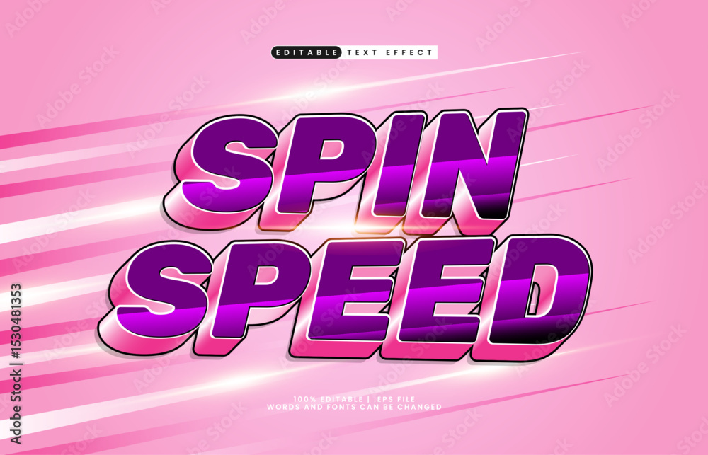 Naklejka premium spin speed editable text effect with a race and speed text effect