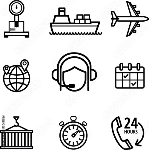 E-commerce logistics and order fulfillment vector icon pack